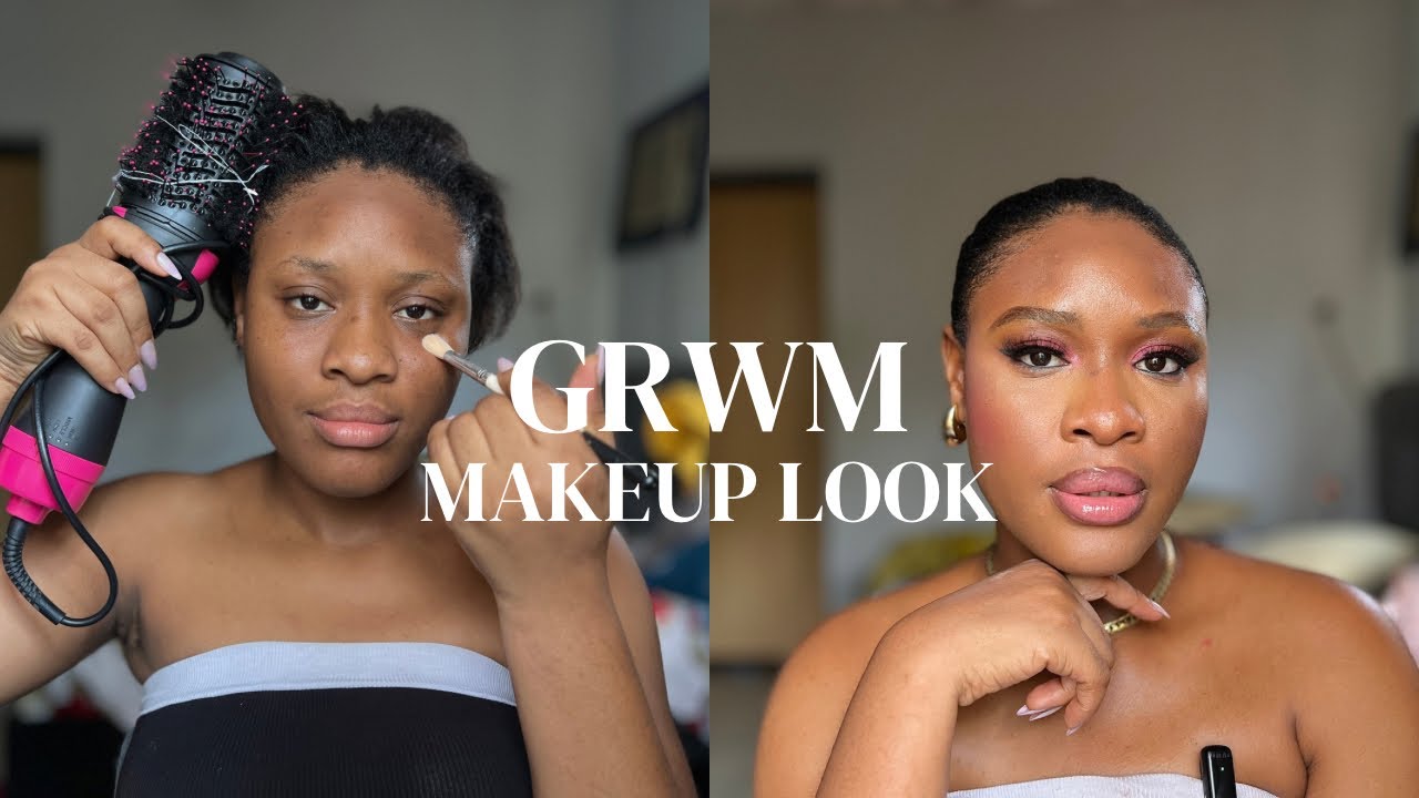 GRWM : Hair + makeup transformation 