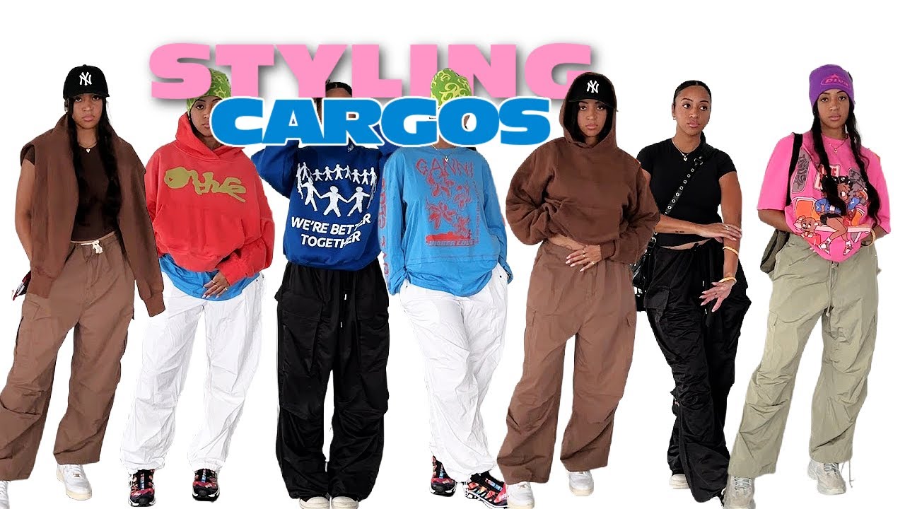 fall & winter outfit ideas styling cargo/parachute pants