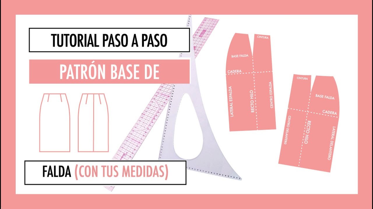 COMO HACER EL PATRÓN BASE DE FALDA  (A MEDIDA)