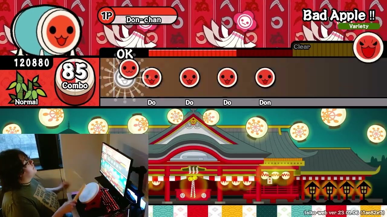 playin bad apple on taiko no tatsujin