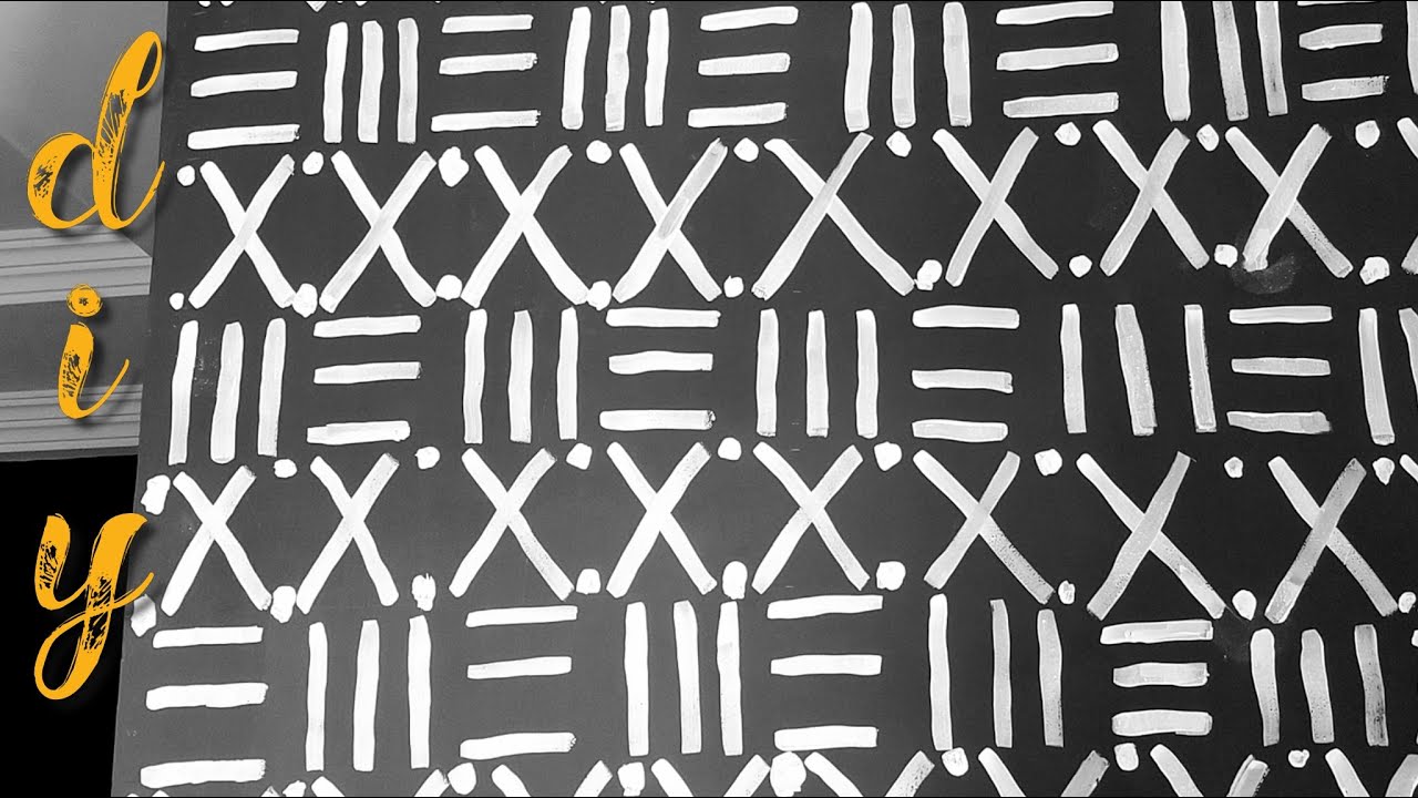 AFRICAN MUDCLOTH INSPIRED WALL (DIY) | HOME MAKEOVER|AFRO BOHO MURAL