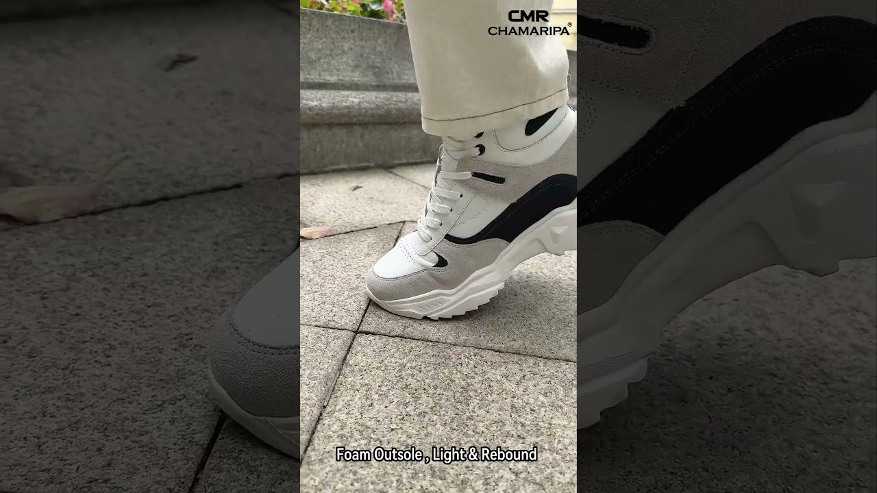 10 CM / 3.94 Inches - CMR Chamaripa Height Increasing Shoes - Men's High Top Suede Leather Sneakers