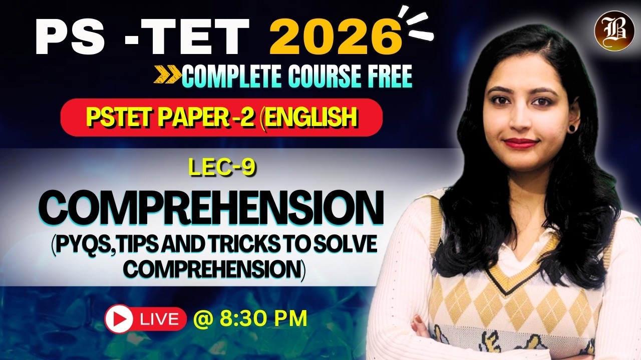 PSTET English 2026 | Comprehension PYQs Part-10 | FREE Live Class (Paper-2)