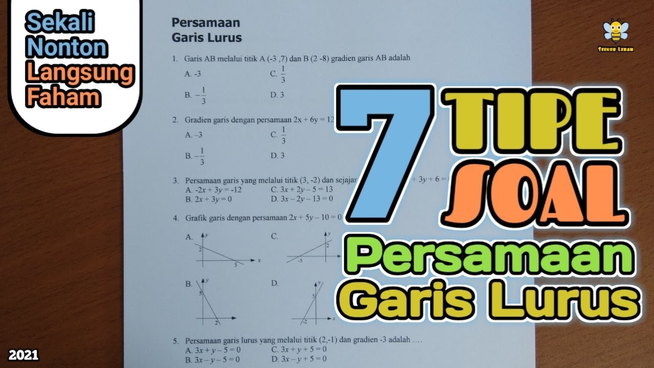 KUMPULAN SOAL PERSAMAAN GARIS LURUS‼️Sering Muncul Diulangan