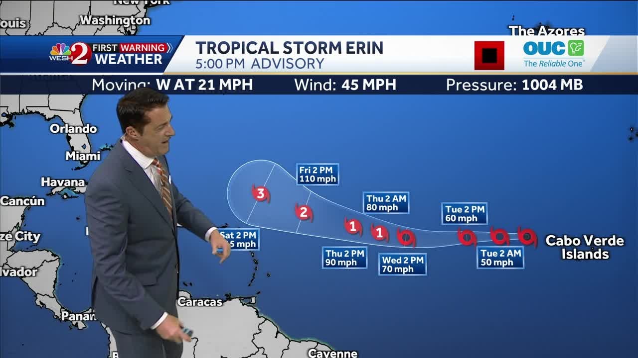 Tropical Storm Erin expected to become major hurricane
