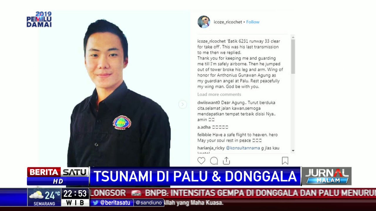 Petugas ATC di Bandara Palu Meninggal Usai Berangkatkan Batik Air
