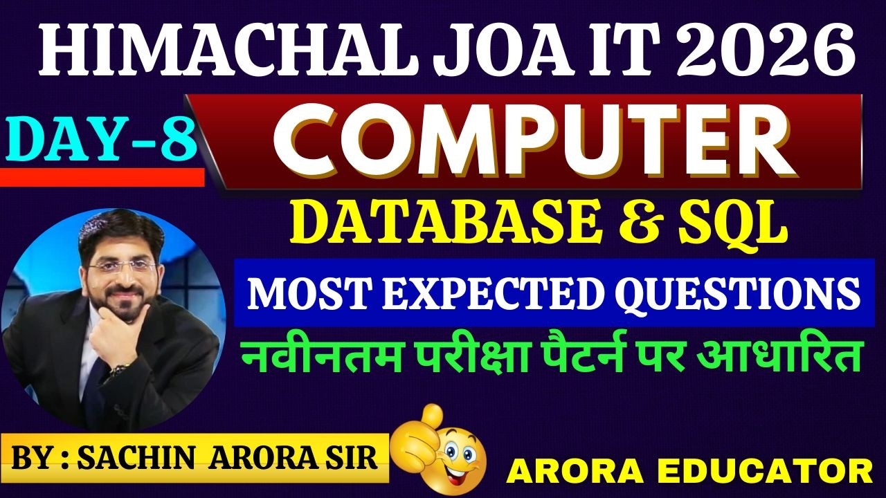 JOA IT Computer Classes 2026 | Arora Educator | #hpjoait #joaitcomputer #joait #hprca #computer Day8
