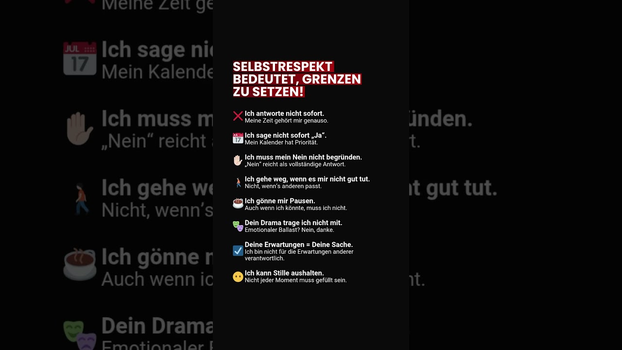 Selbstrespekt bedeutet, Grenzen zu setzen!