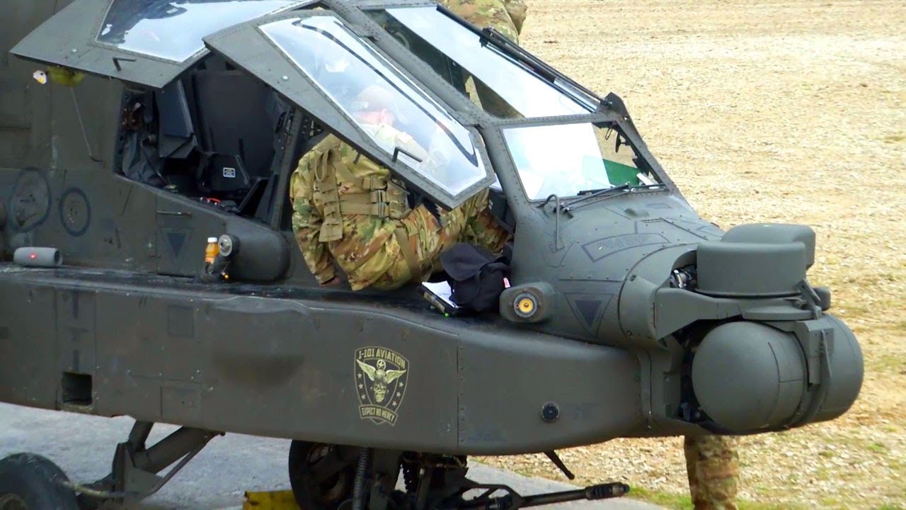 AH64 Apache Helicopter at Grafenwoehr Training Area, Germany