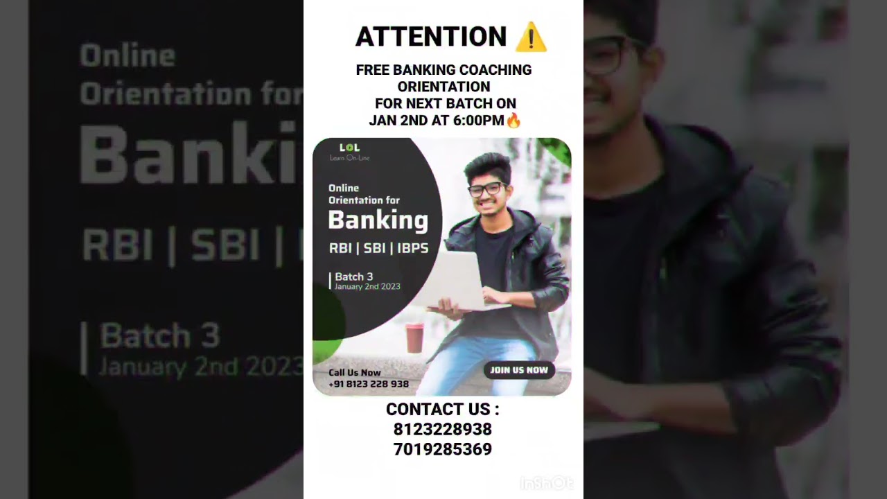 FREE Banking Coaching Learn online Contact us :8123228938