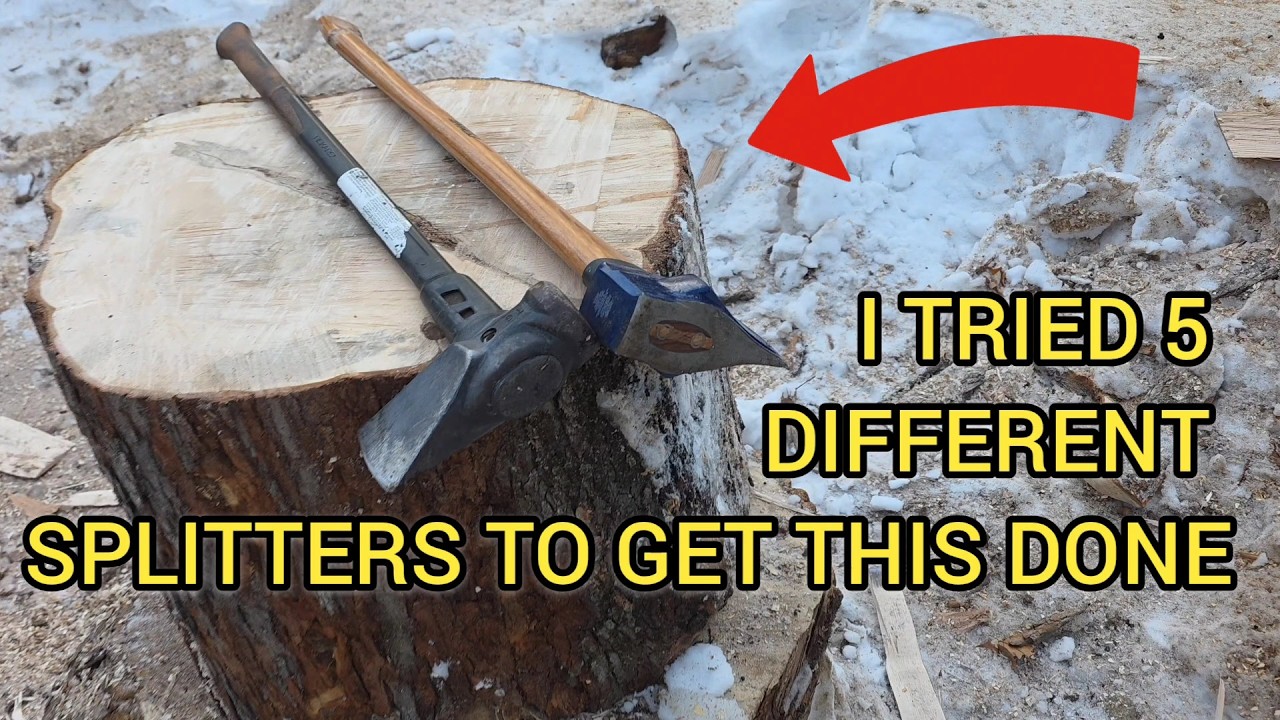 One of the toughest logs I've split... This log took 5 splitters and a lot of effort