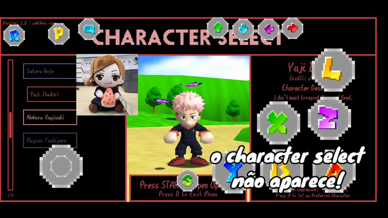 como resolver o problema do char select no smg64ex coop