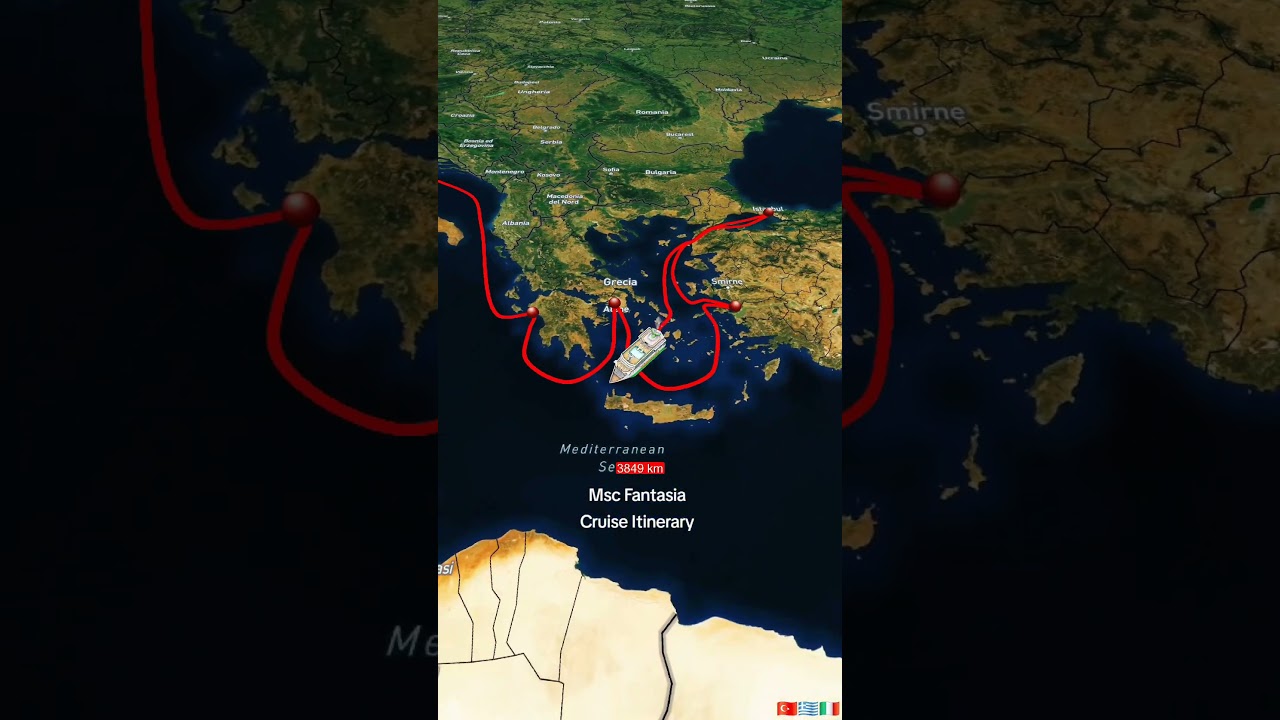 Msc Fantasia 9 days cruise Itinerary from Trieste to katakolon kusadasi atene Istanbul Corf&ugrave; Bari