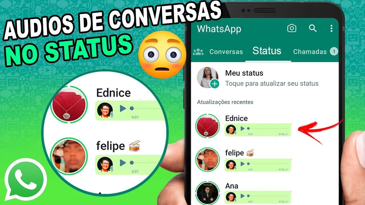 Saiu! Como COMPARTILHAR ÁUDIO de Alguém no STATUS do WHATSAPP