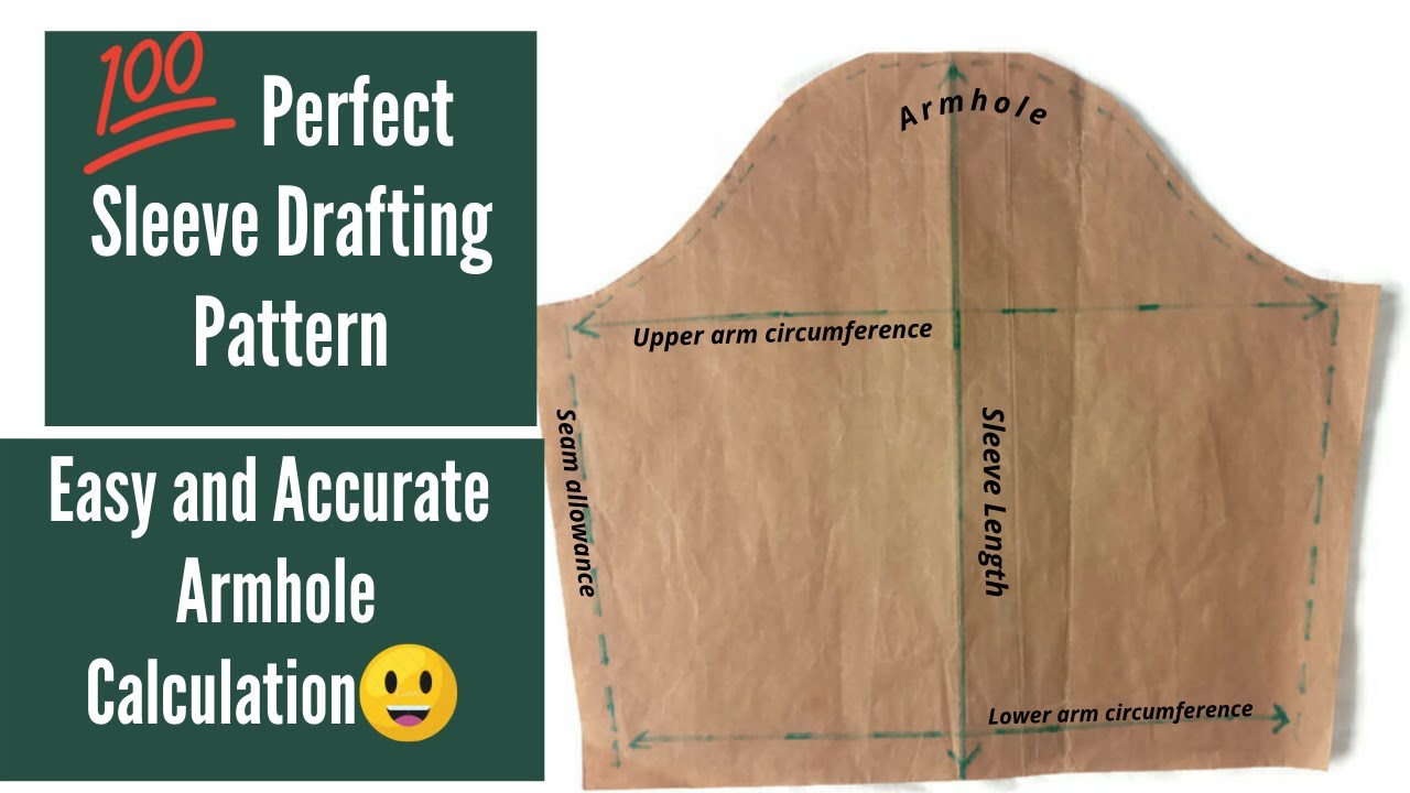 How to draft a BASIC SLEEVE PATTERN for Beginners | Easiest Method with Perfect ARMHOLE