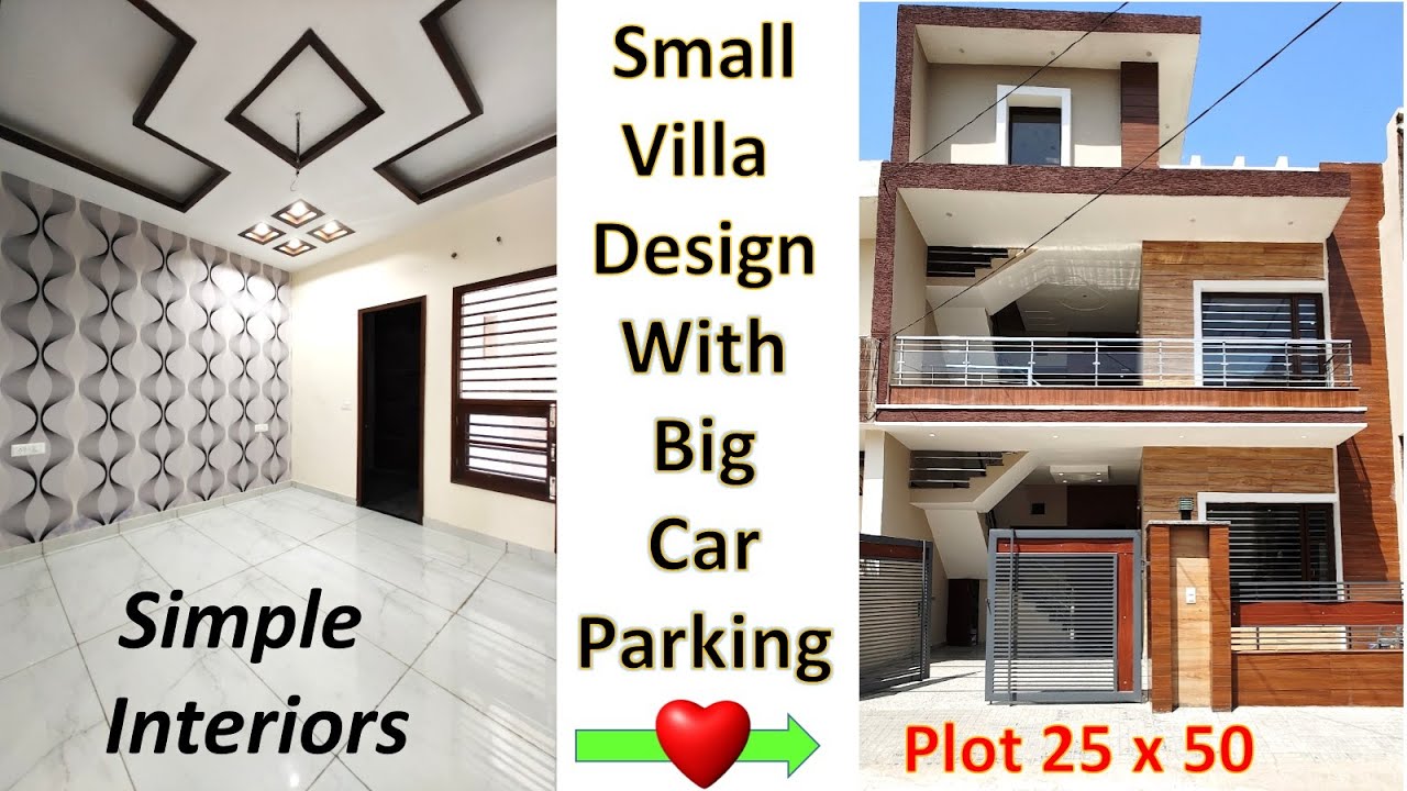25x50 House Plan with Car Parking | 25 x 50 east facing 2 bhk house plan | Small Villa Design India