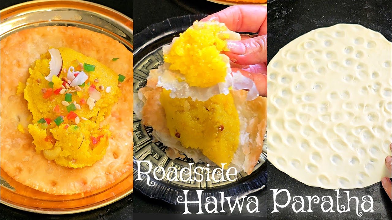 Duniya ka sabse tasty halwa paratha | muslim style halwa paratha recipe | road side halwa puri