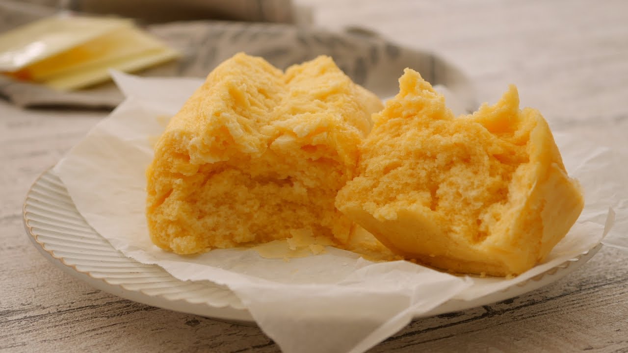 スライスチーズで作るほわほわ♡チーズ蒸しパン | Cheese Steamed Cake