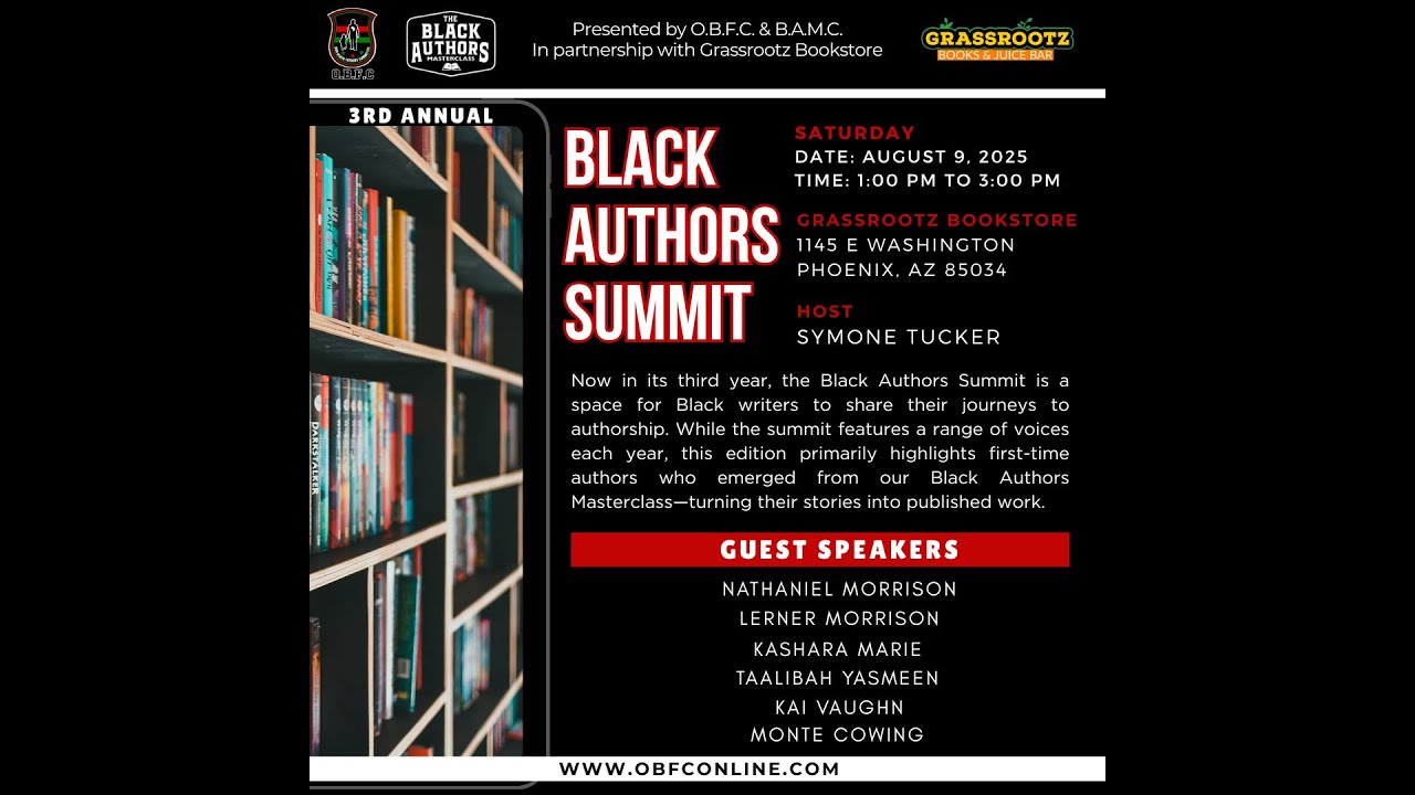 📚 Black Author Summit 2025 | Powered by O.B.F.C. x Grassrootz Bookstore & Juicebar