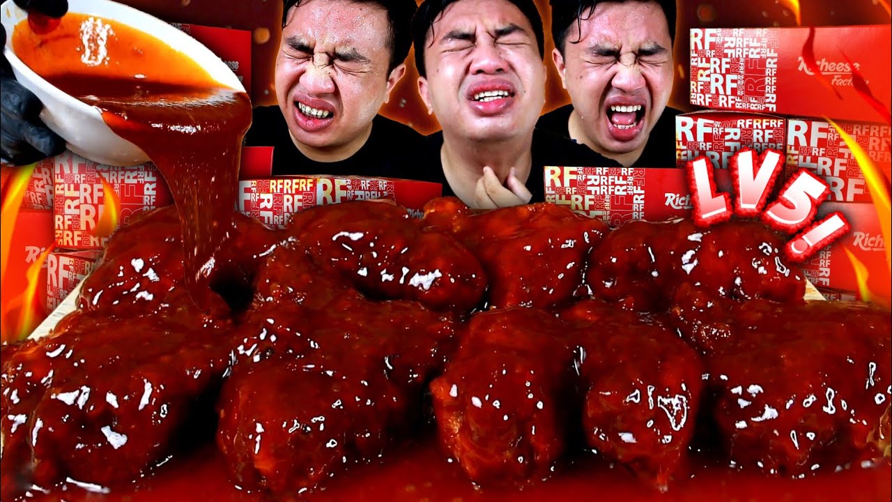 SAMPE NANGIS 🥵 MUKBANG 9 AYAM RICHEESE LVL 5 SIRAM SAUS NERAKA + SAUS SAMYANG