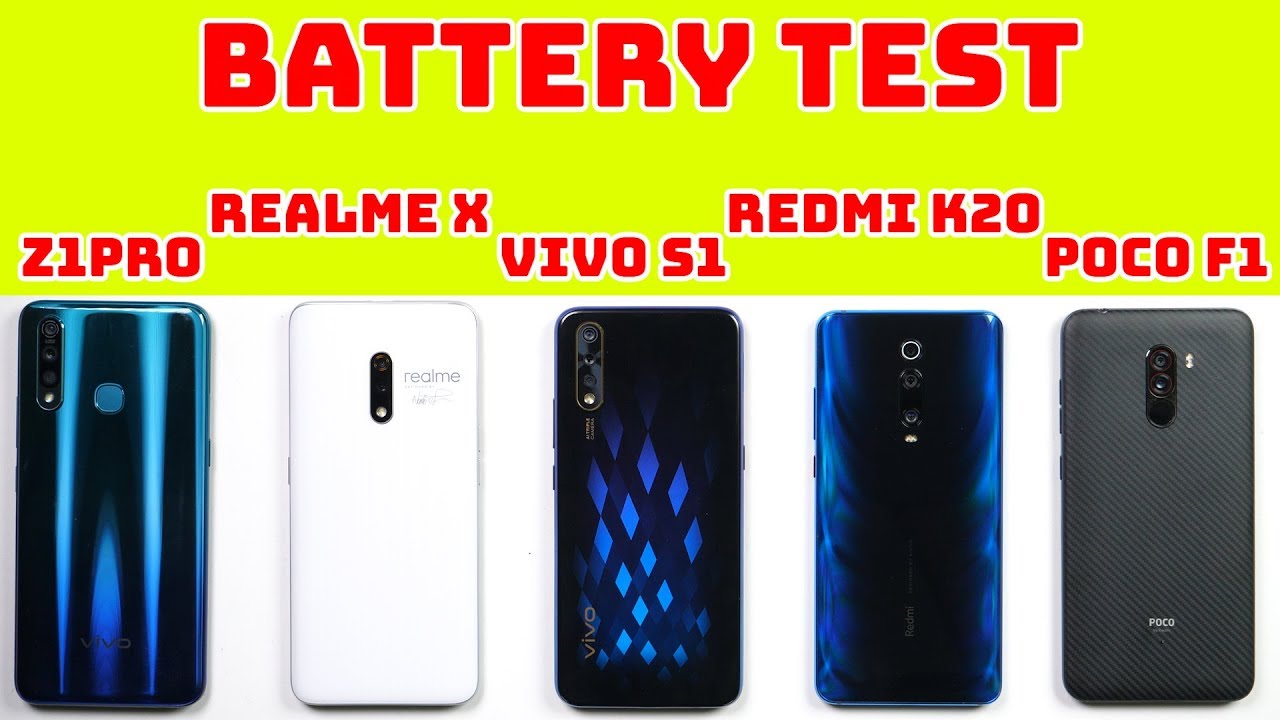 Vivo S1 vs Realme X, Z1 Pro, Redmi K20, Poco F1! Battery Drain/Charging Speed [Hindi]