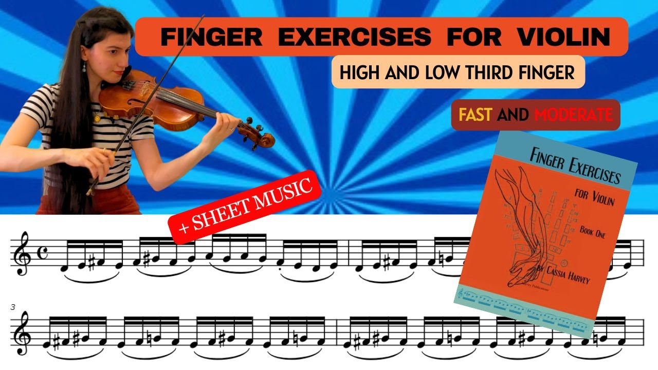 Finger Exercise High and Low Third Finger #37 by Cassia Harvey - Violin Tutorial + Sheet Music [PDF]