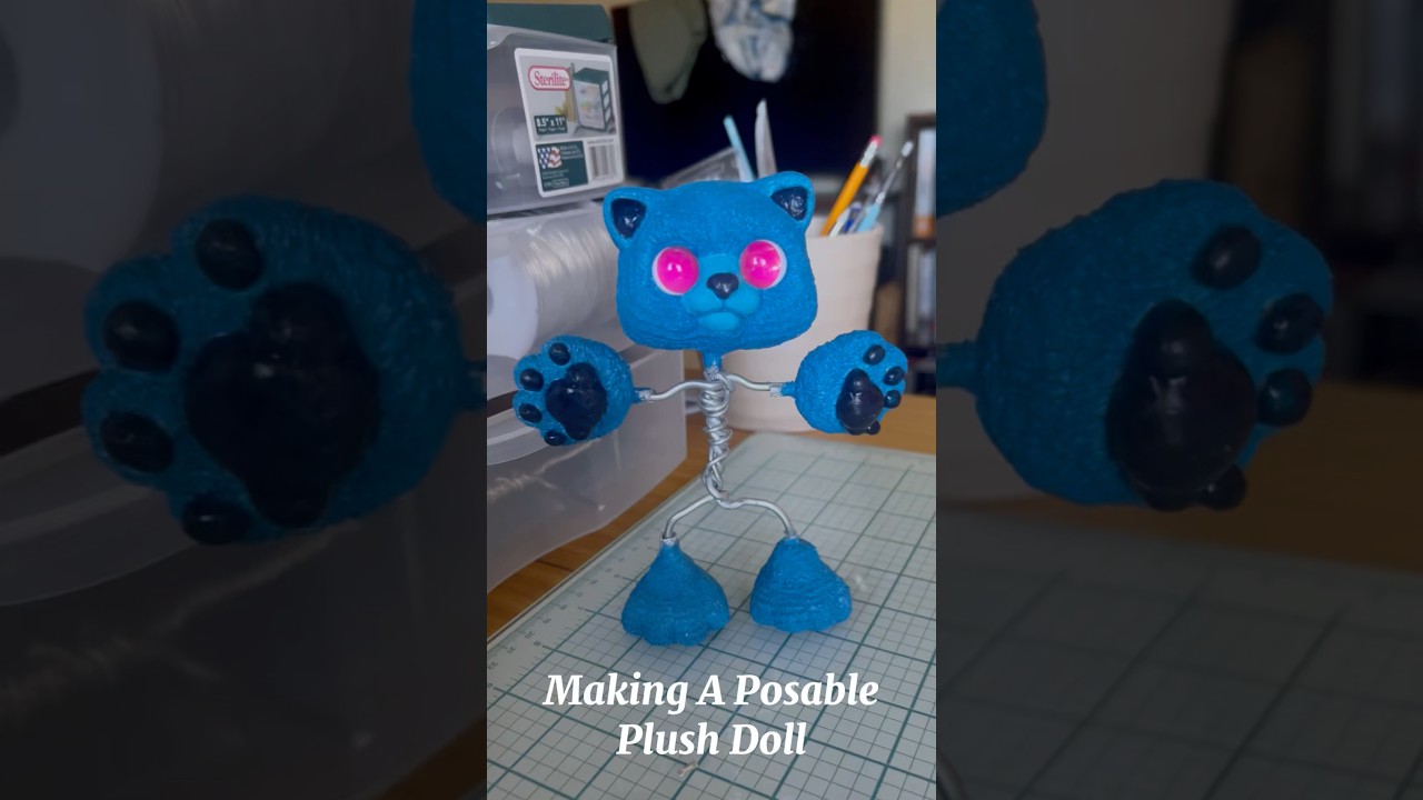 Making A Posable Handmade Plushie #plushie #handmade #shorts #polymerclay #art #crafting #doll