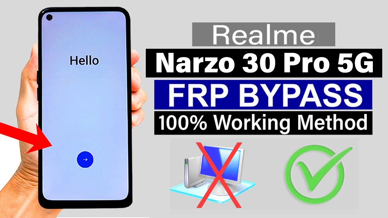 Realme Narzo 30 Pro 5G - Bypass Google Account/ FRP Unlock | 100% Working (Without Pc)