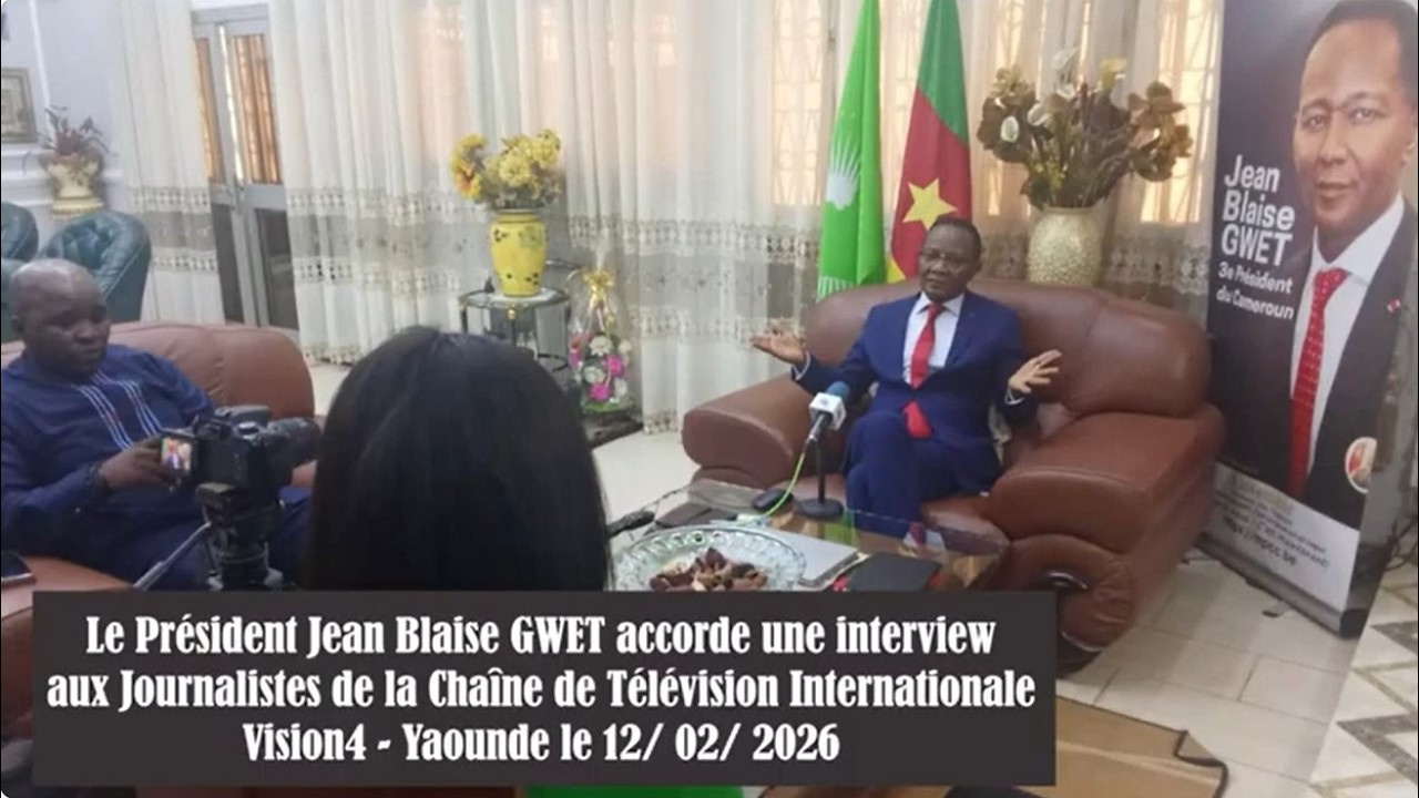 Le Président Jean Blaise GWET, Accorde Une Interview Aux Journalistes De La Chaîne TV 