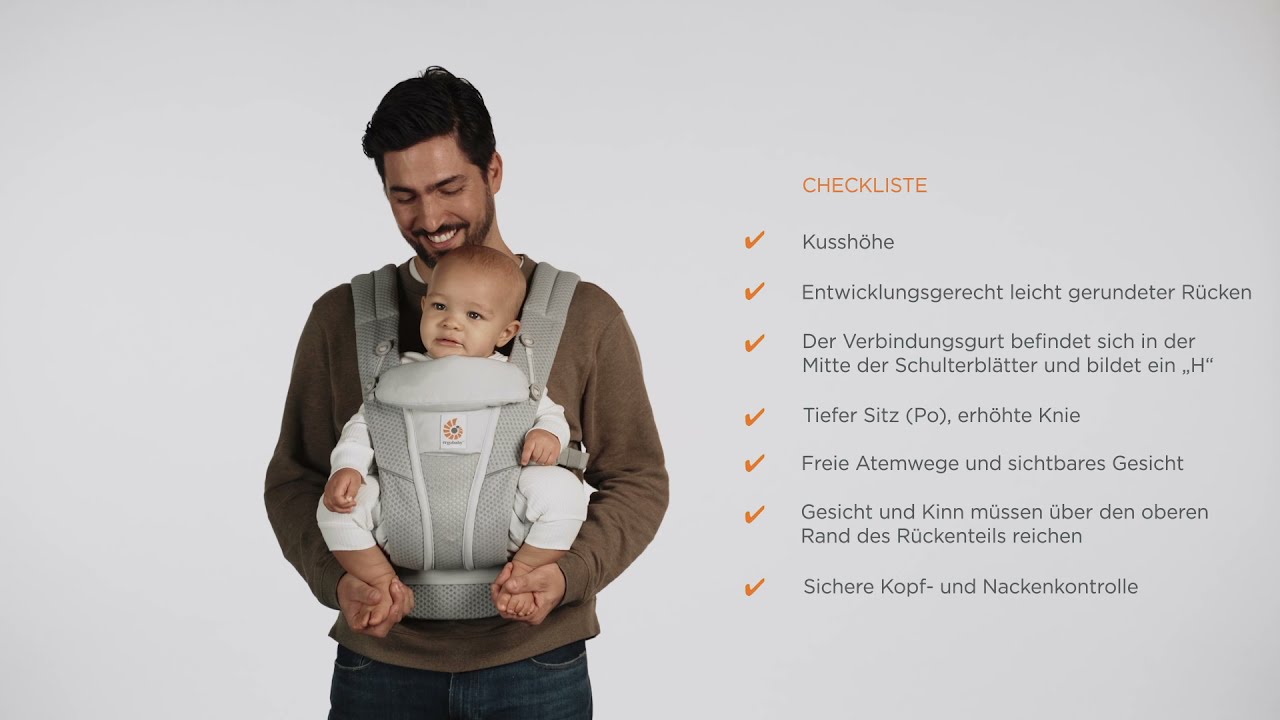 Ergobaby Omni Breeze- / Dream-Babytrage | Fronttrageweise in Blickrichtung
