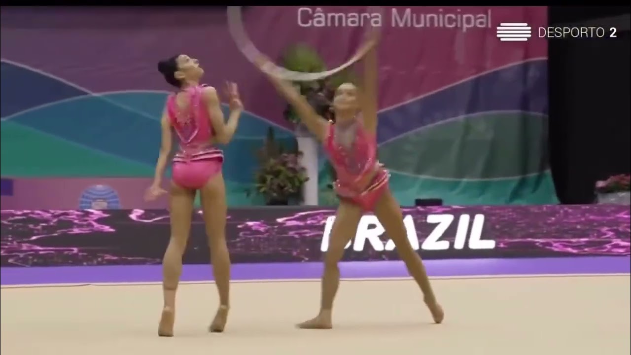 Brazil 2 Hoops 3 balls gold medal 🥇 rhythmic gymnastics world challenge Portimão 2025. Score: 27,500