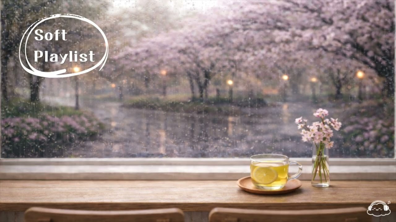 [playlist] 🌸봄비 맞은 벚꽃 보며ㅣ조용히 틀어두는 Rainy Acoustic Indie Pop