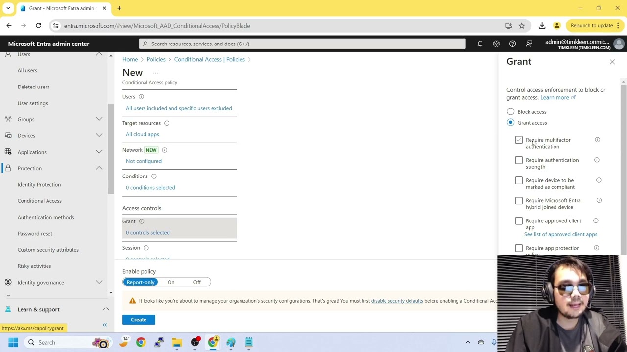 Setup Conditional Access Policy on Entra ID (Microsoft Azure)
