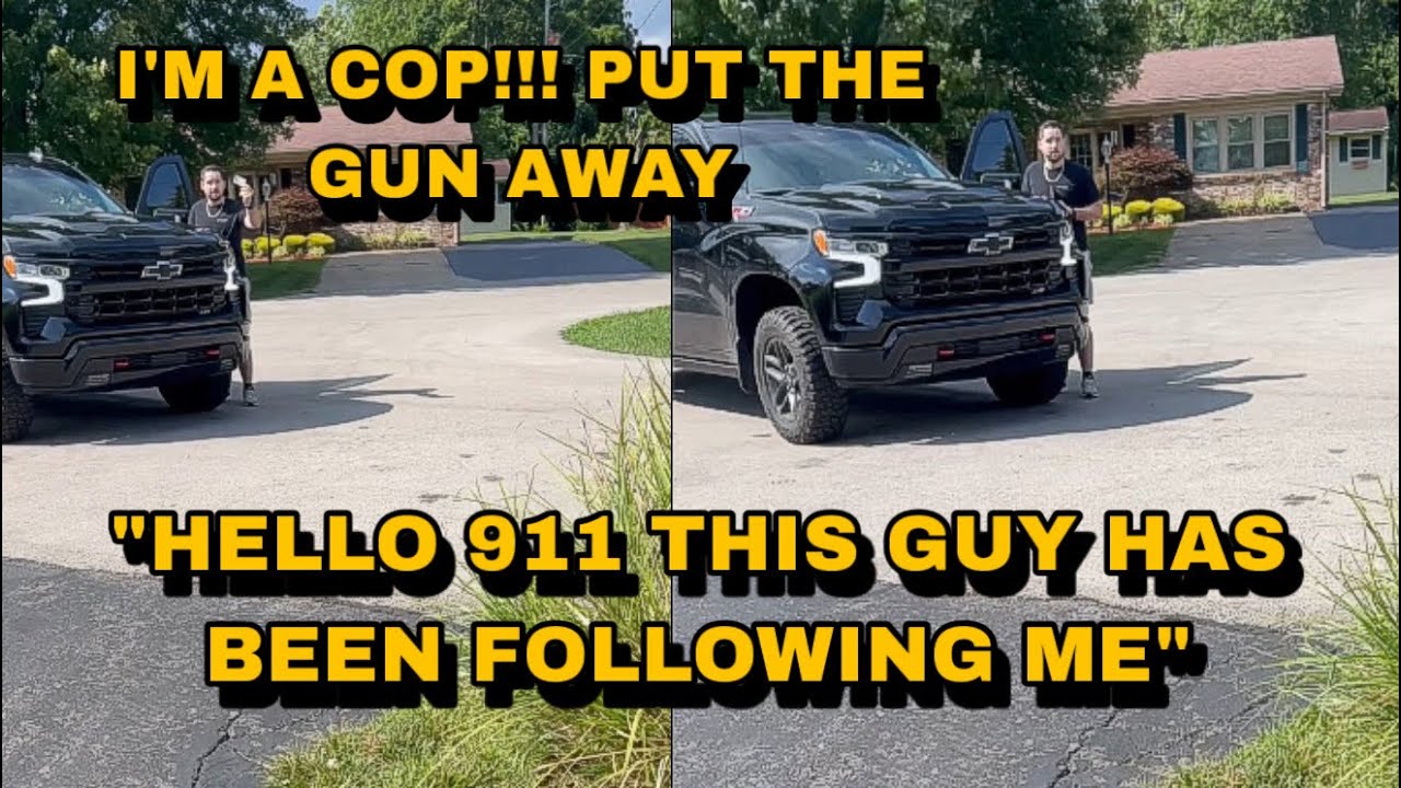 Off Duty Cop Thinks He Can Follow Man All The Way To His House And Gets A Weapon Pulled On Him