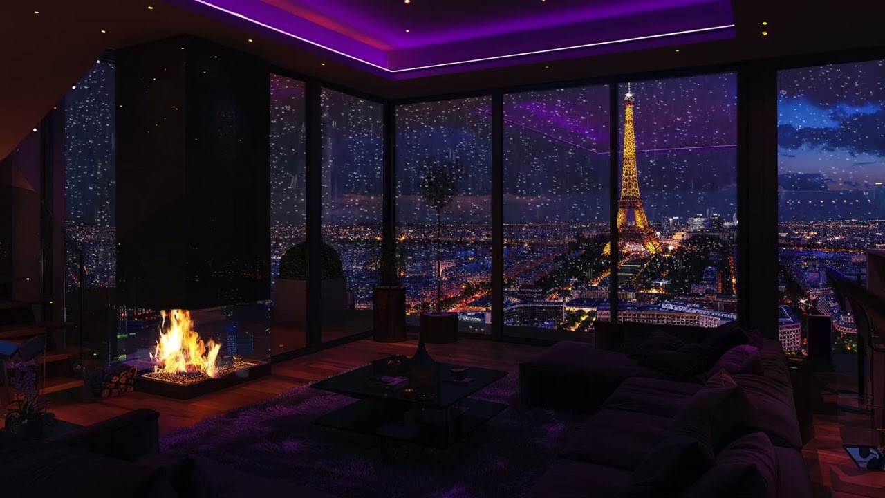 Soothing City Night Rain | Cozy Fireplace ASMR for Deep Sleep and Relaxation