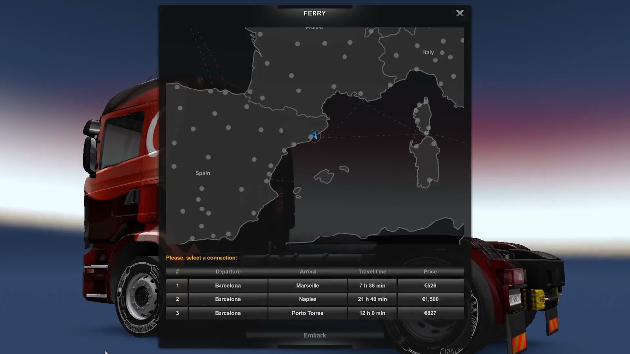 ETS 2 Scania R360 Barcelona - Sassari Cheese