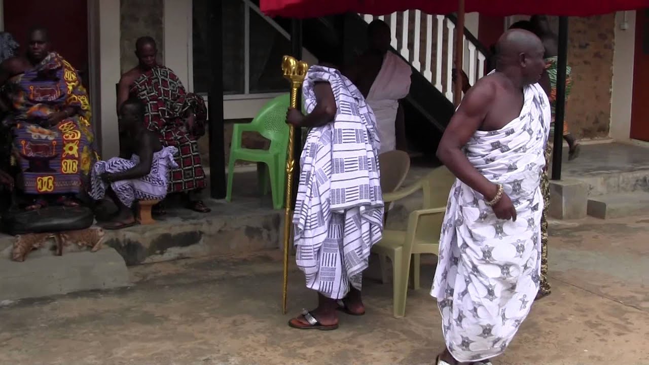 Paramount Chief of Akwamu State, Odeneho Kwafo Akoto III arrives at Palace yard.
