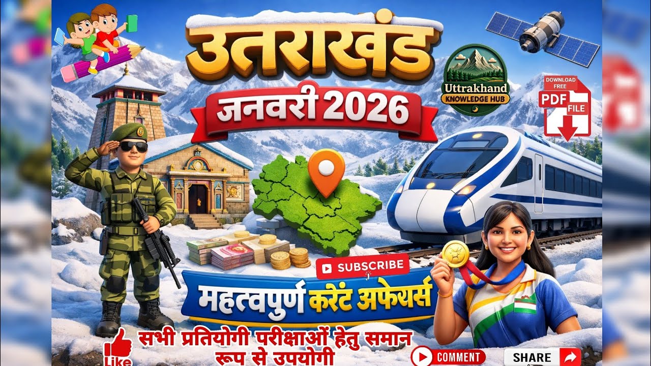 उत्तराखण्ड जनवरी माह 2026 के महत्वपूर्ण करेंट अफेयर्स 