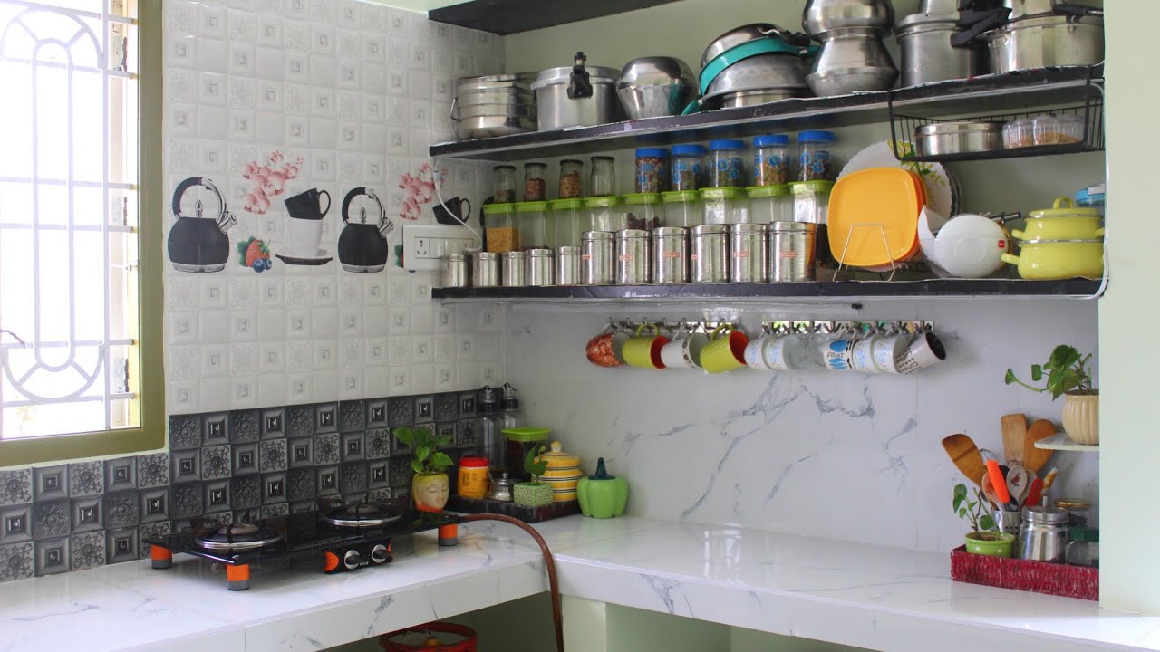 🏠புது வீட்டின் சமையலறை|Indian Kitchen Tour🍀|💁Kitchen organization Ideas|Kitchen tour in tamil