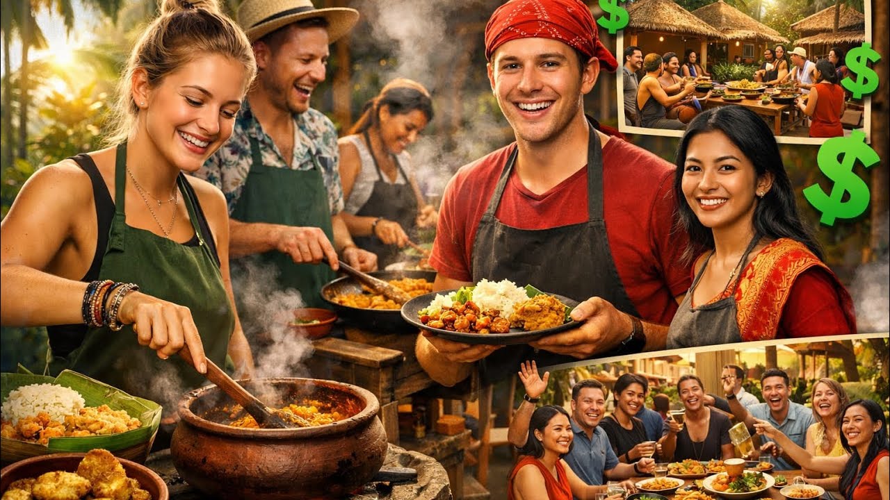Foreign Tourists Cook & Eat Sri Lankan Food Together 🇱🇰🍛 | Unique Restaurant Experience