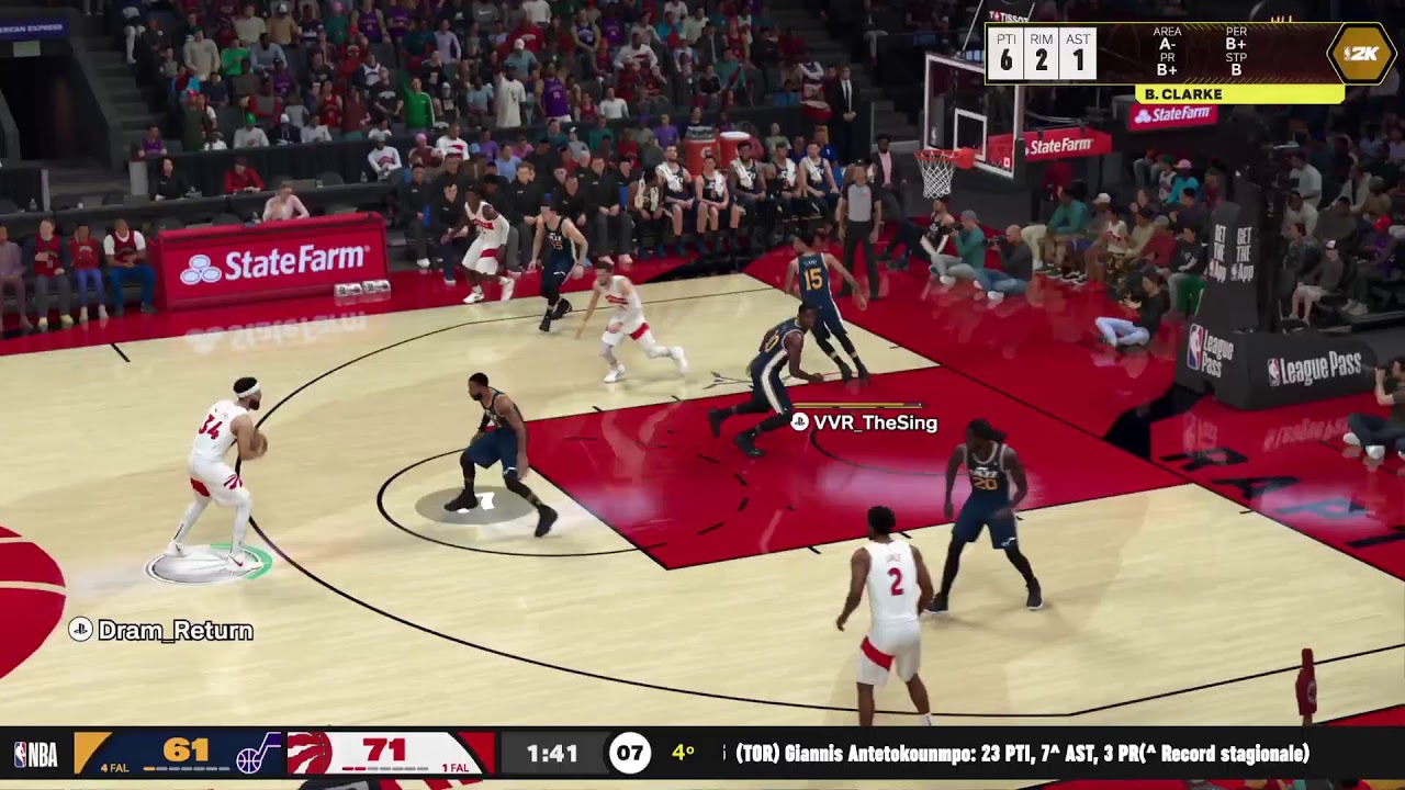 7 gennaio  Jazz vs Raptors