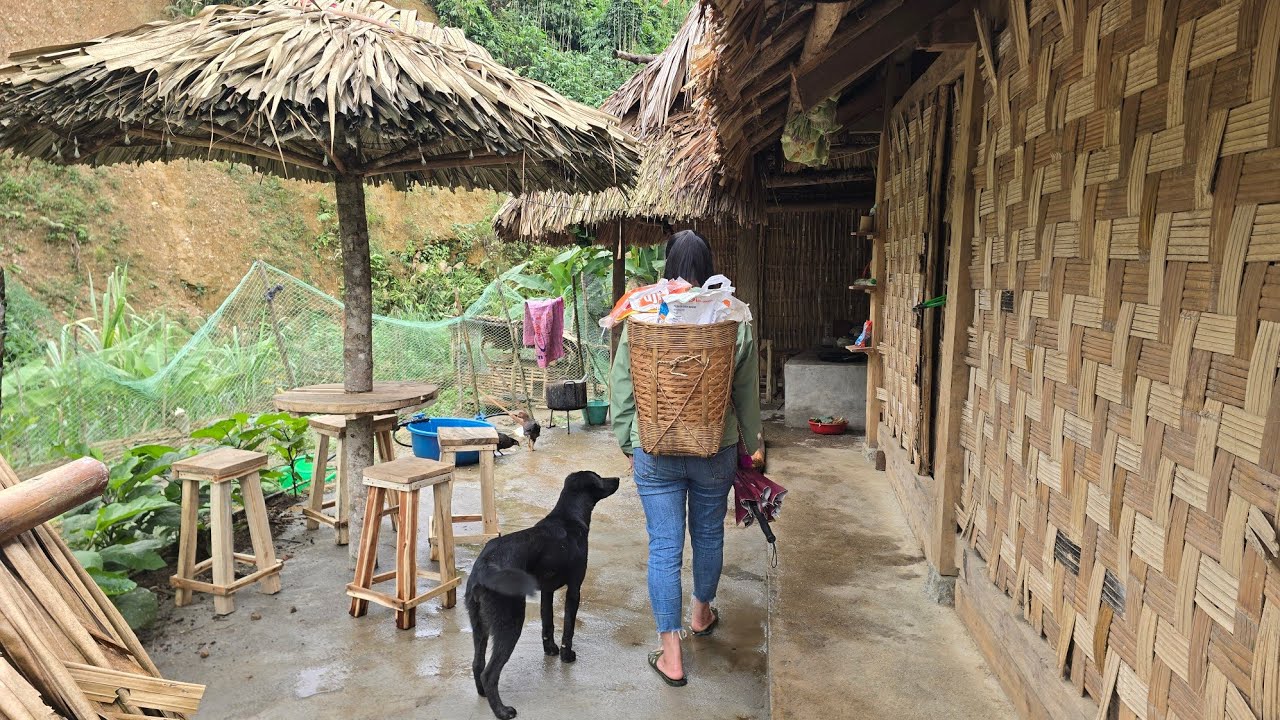 Go to the market on a rainy day to buy food for livestock | Tiểu Liễu-17 year old
