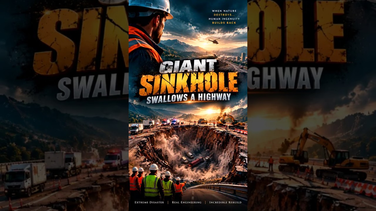 Giant Sinkhole vs Highway &mdash; Engineers Fight Back! 😱  #shorts
