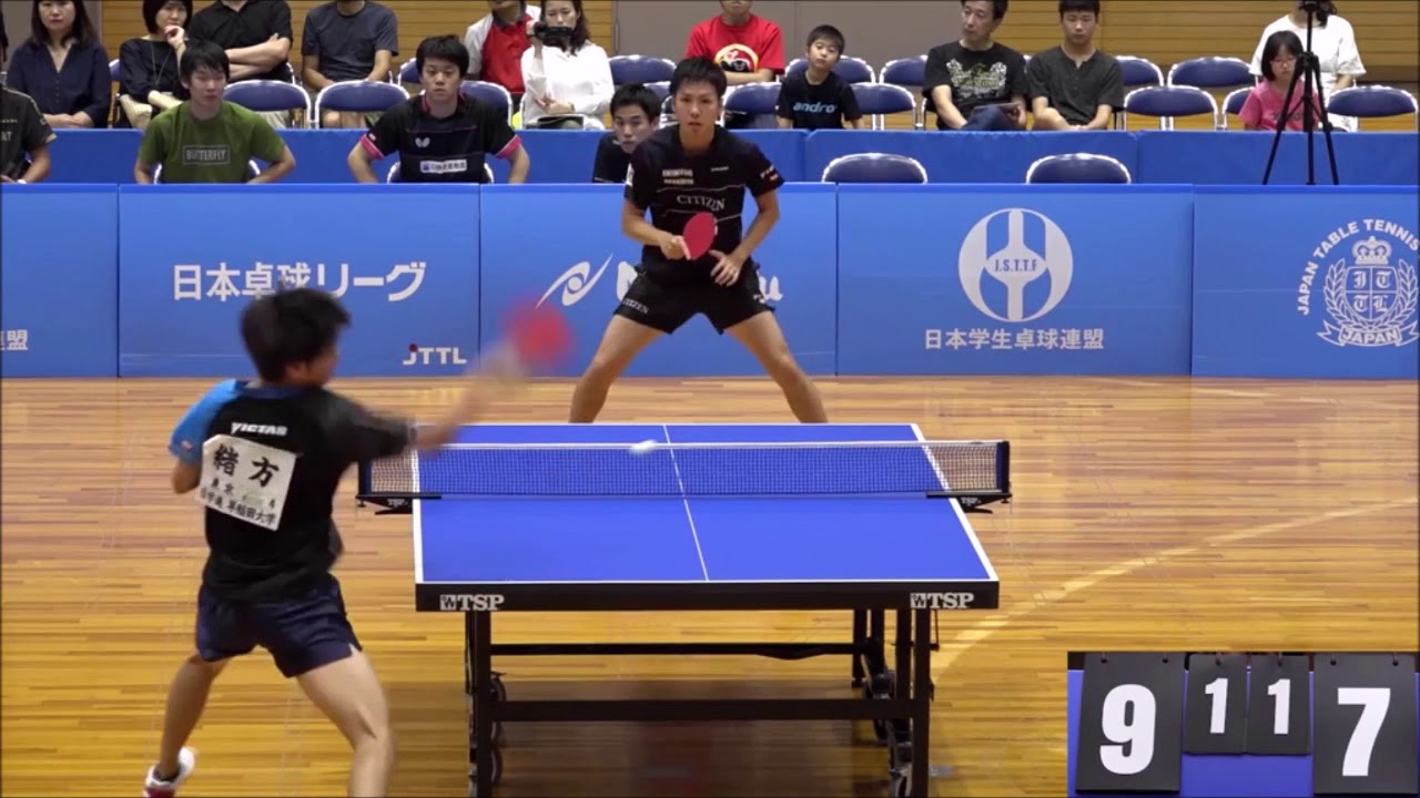 《卓球》2017 ドリームマッチ 緒方遼太郎(早稲田大学) vs 御内健太郎(シチズン)