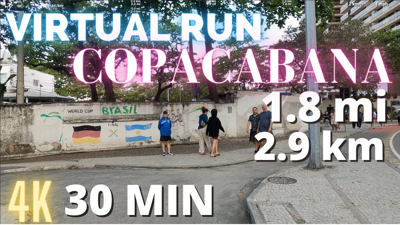 Short RUN / Warm up run with me in Copacabana | 1.8mi (2.9km) 30 Minutes | Treadmill Virtual RUN