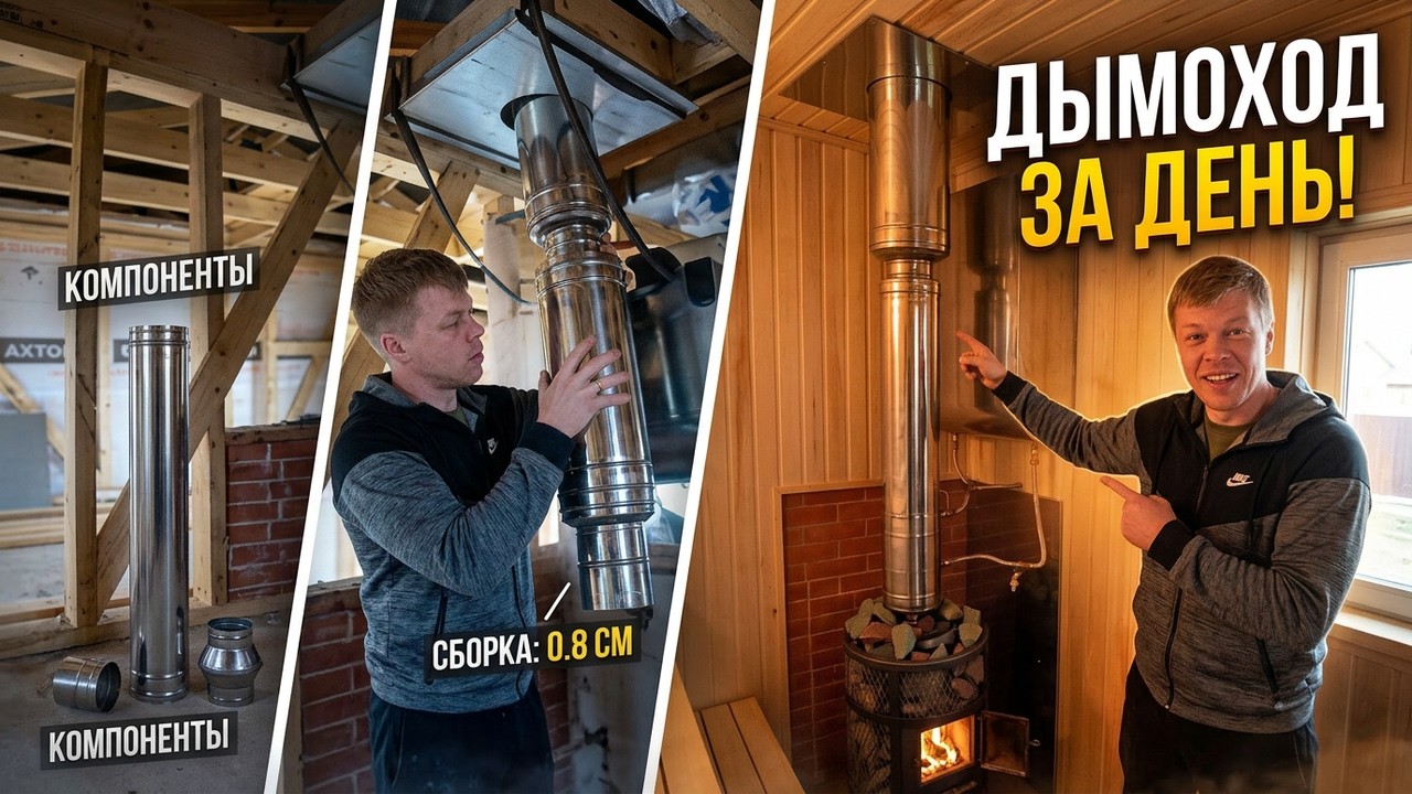 Баня своими руками. Монтаж дымохода