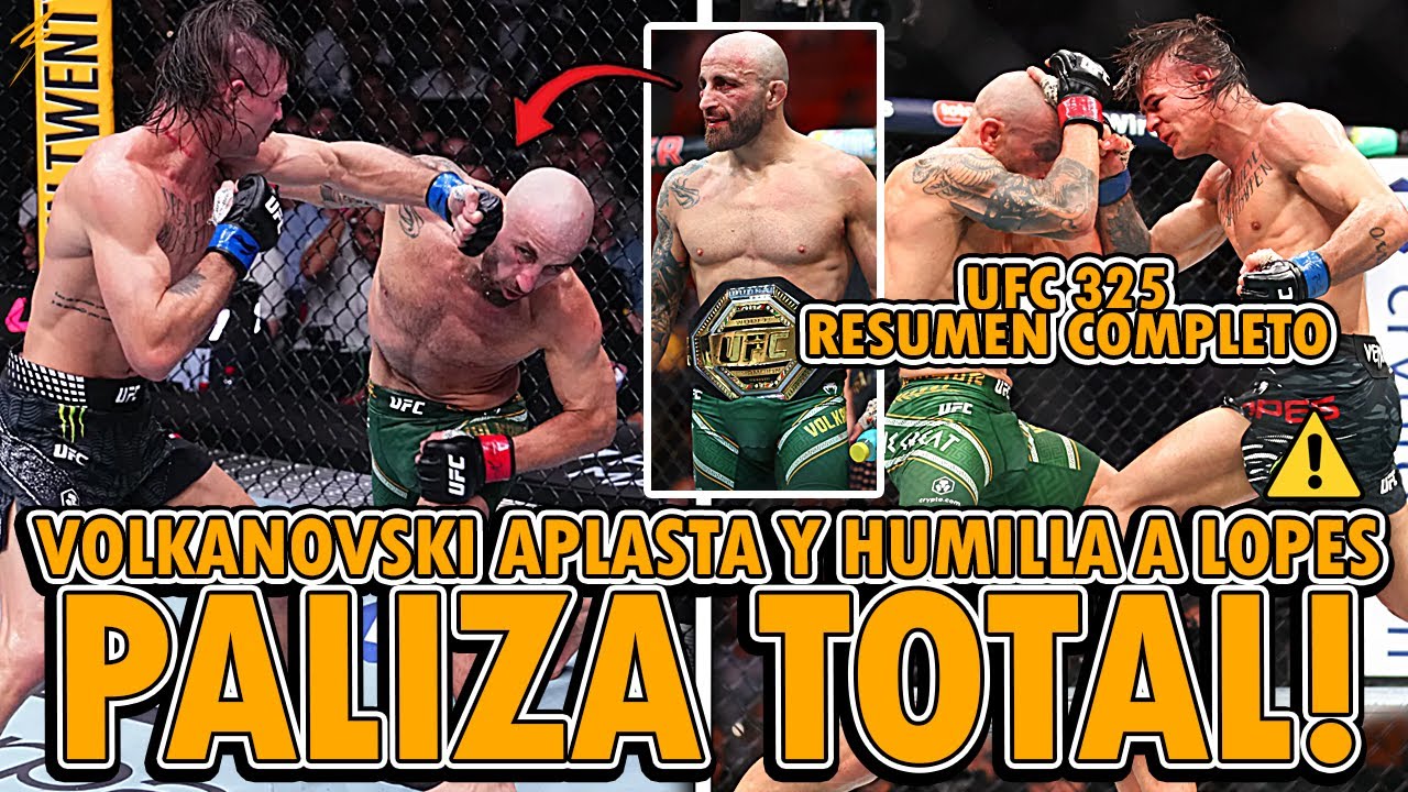 UFC 325: ALEXANDER VOLKANOVSKI DESTRUYE! a DIEGO LOPES con BRUTAL CÁTEDRA | UFC 325 RESUMEN COMPLETO