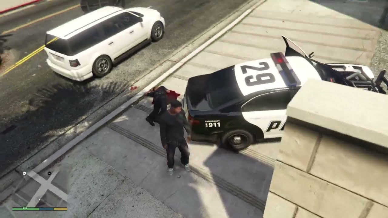 Grand Theft Auto V.  Duke O'Death Police Hot Pursuit 10-80.  A bad day at work.