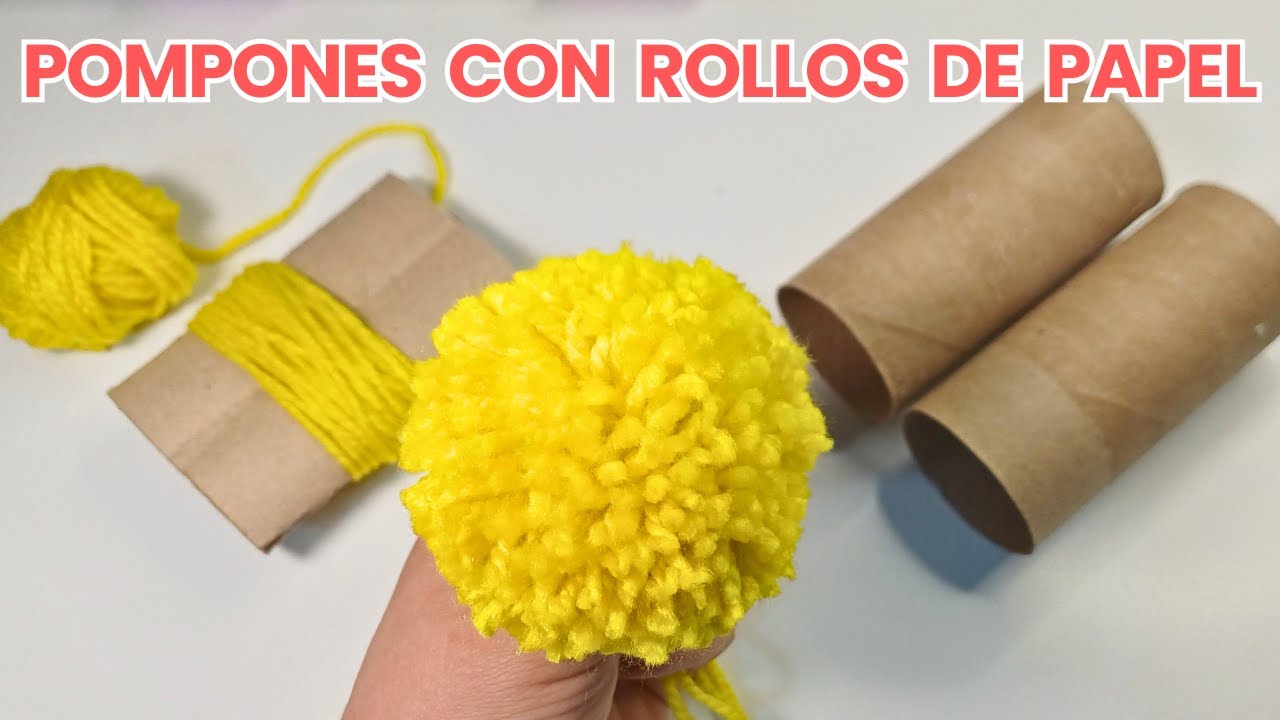 Cómo hacer pompones perfectos con rollos de papel higiénico (fácil y rápido)
