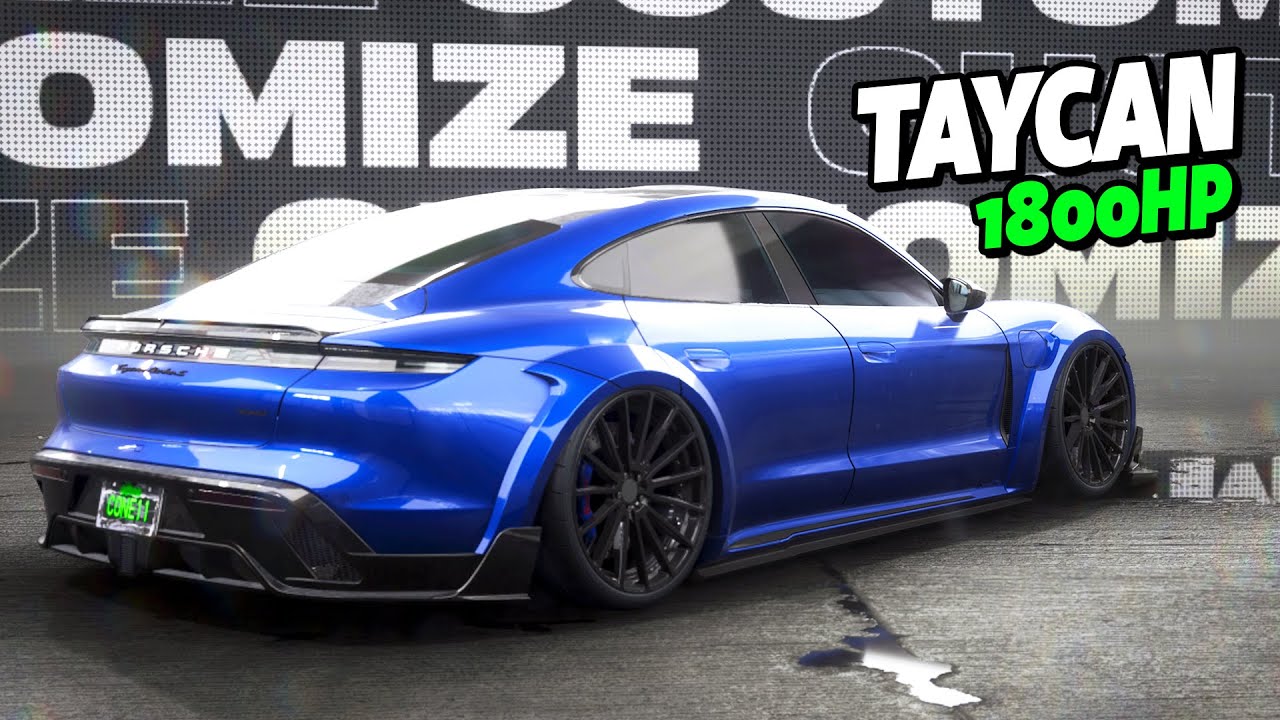 1800HP Porsche Taycan Turbo S Customization - NFS Unbound Gameplay
